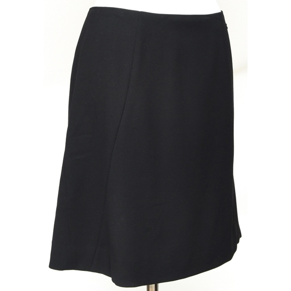 CHANEL Black Wool Skirt Knee Length Sz 40 04C - Picture 2 of 7